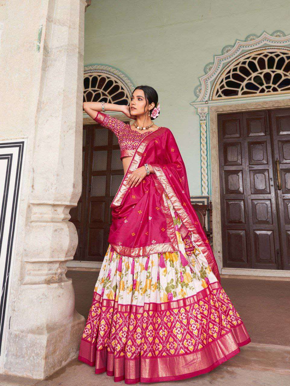 Women's Tussar Silk Patola Print Lehenga Choli with Dupatta ? Foil Work Stitched Lehenga Set - Image 11