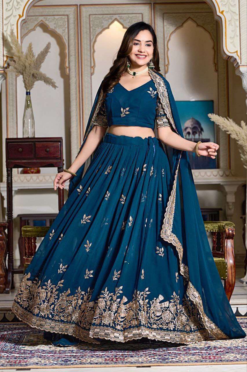Women's Embroidered Lehenga Choli with Net Dupatta ? Festive & Wedding Wear Set - Image 15